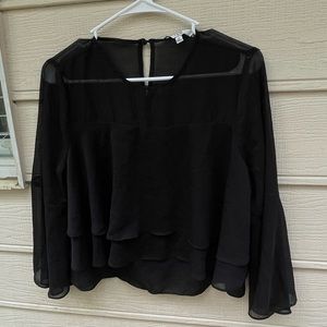 Black flowy ruffle blouse